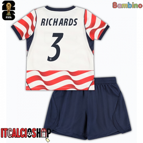 Stati Uniti Chris Richards #3 Prima Maglia Bambino Mondiali 2026 Manica Corta (+ Pantaloni corti)